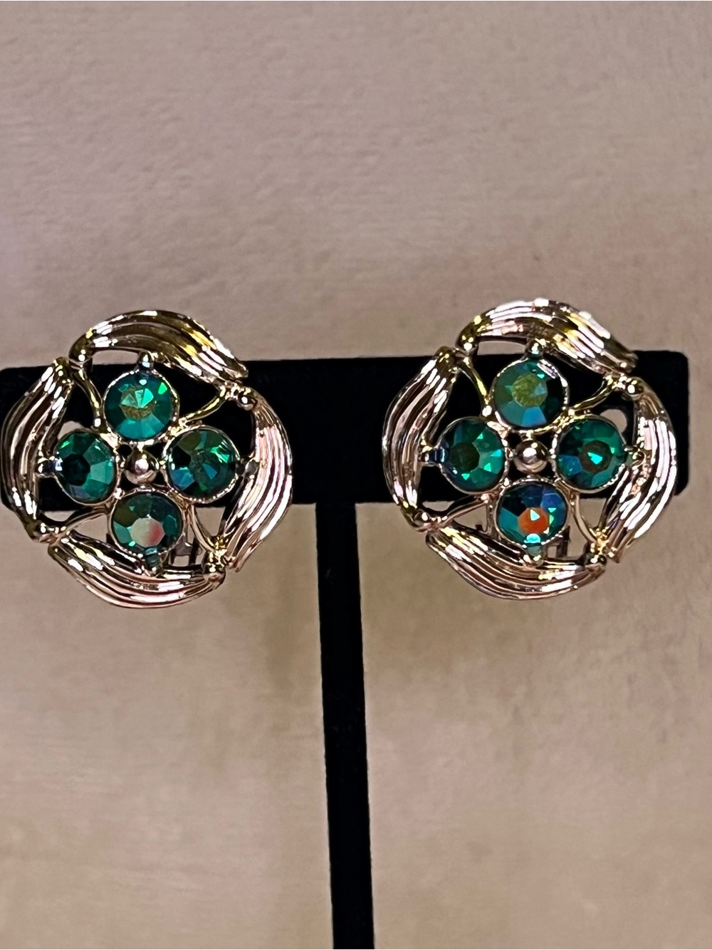 Vintage Pat. Pend. AB Clip On Earrings